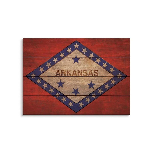 Wile E. Wood 20 x 14 in. Arkansas State Flag Wood Art FLAR-2014